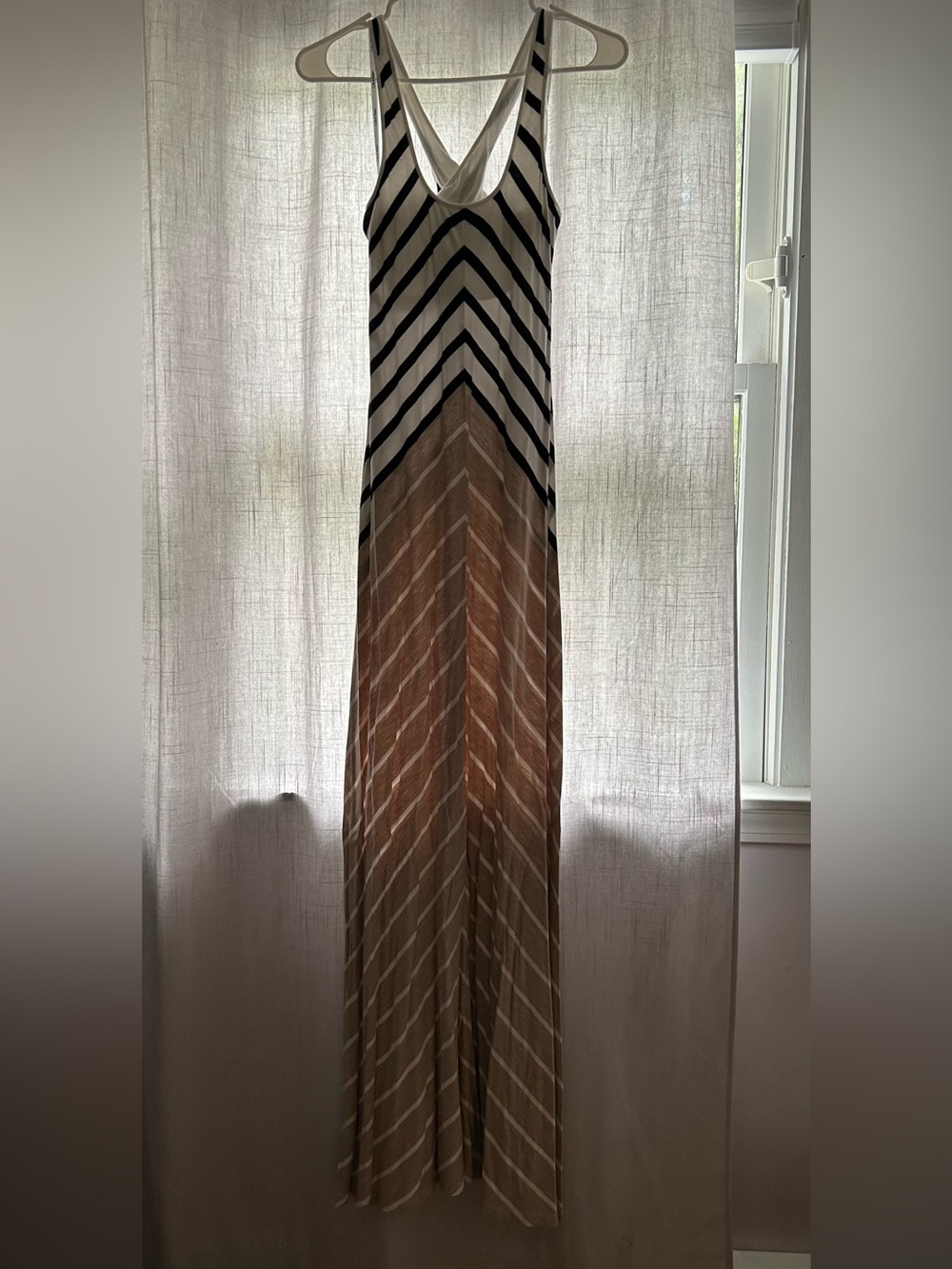 Y2K Calvin Klein Chevron Striped Maxi Dress